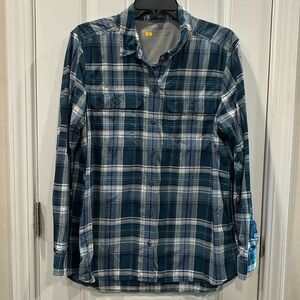 Eddie Bauer Travex long sleeve moisture wicking button down hiking shirt